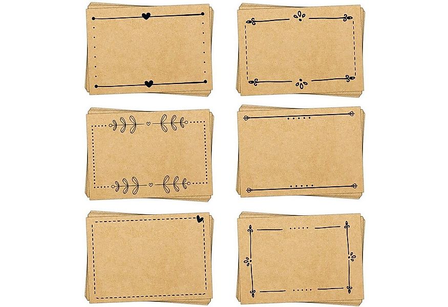 Logbuch-Verlag Dekofigur Aufkleber Set mit 60 Etiketten in Kraftpapier-Opti günstig online kaufen