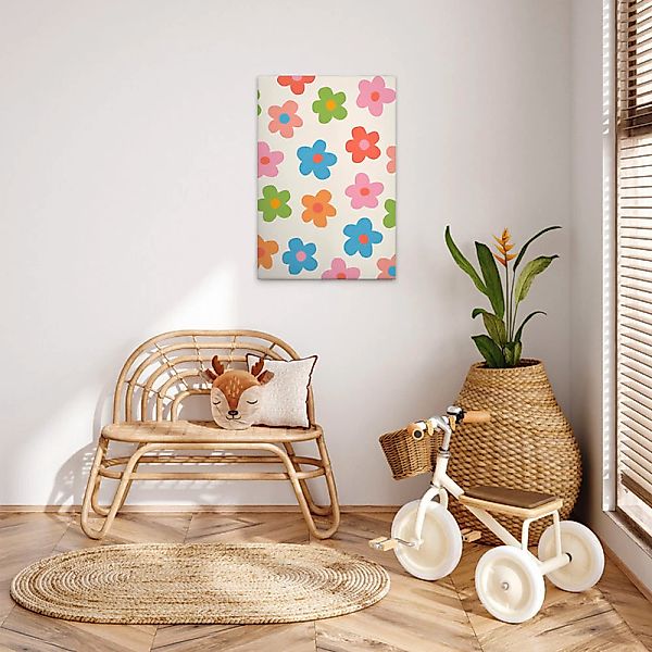 A.S. Création Leinwandbild "Flowers - Wandbild Creme Weiß Bunt Keilrahmen K günstig online kaufen