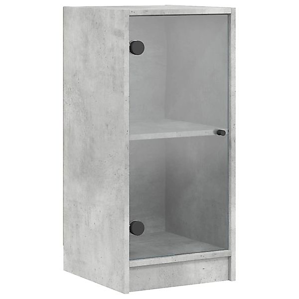 vidaXL Beistellschrank mit Glastüren Betongrau 35x37x75,5 cm 836402 günstig online kaufen