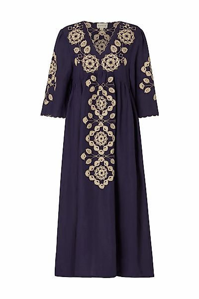 RAFFYA Midikleid "Arianna V- Neck Embroidered Maxi Dress Damen" günstig online kaufen