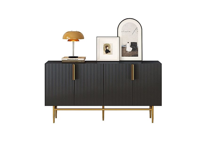 Merax Sideboard, mit 4 Türen und Metallsockel,Buffet Scandi,verstellbare Ei günstig online kaufen