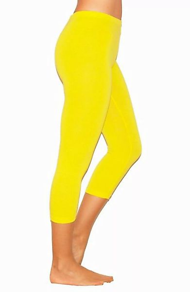 YESET Caprihose Damen 3/4 Capri Leggings Baumwolle GELB S Capri kurze Leggi günstig online kaufen