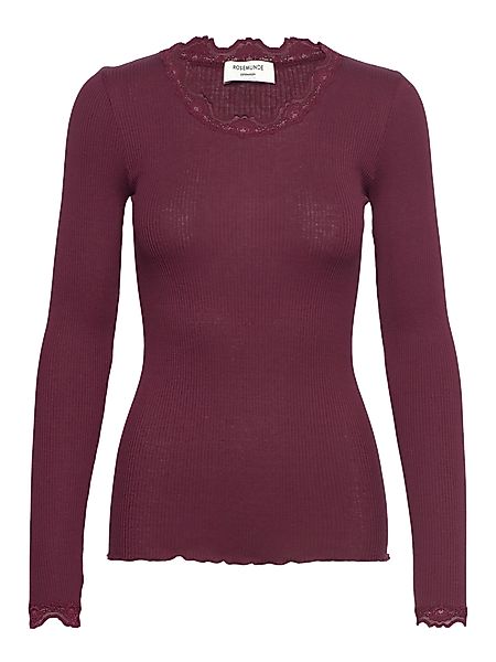 rosemunde Longsleeve "Babette silk shirt" Langarm, mit Spitze, feminin, beq günstig online kaufen