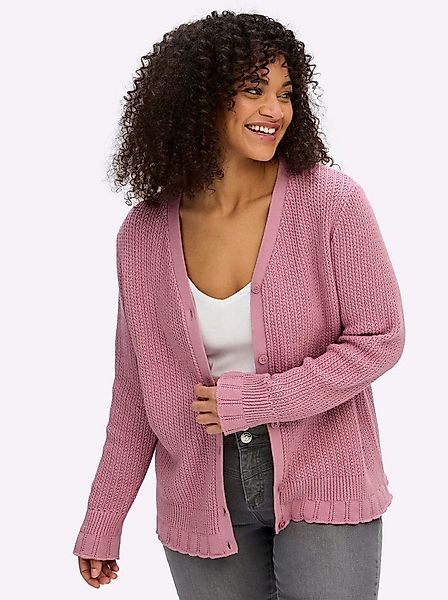 Sheego Strickjacke Strickjacke Langarm Ajour günstig online kaufen