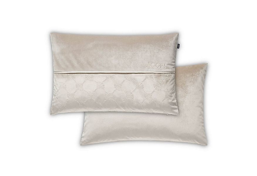 JOOP! Dekokissen Kissenhülle Scene 70695 Beige, Kornblumen-Prägung, Satinbi günstig online kaufen