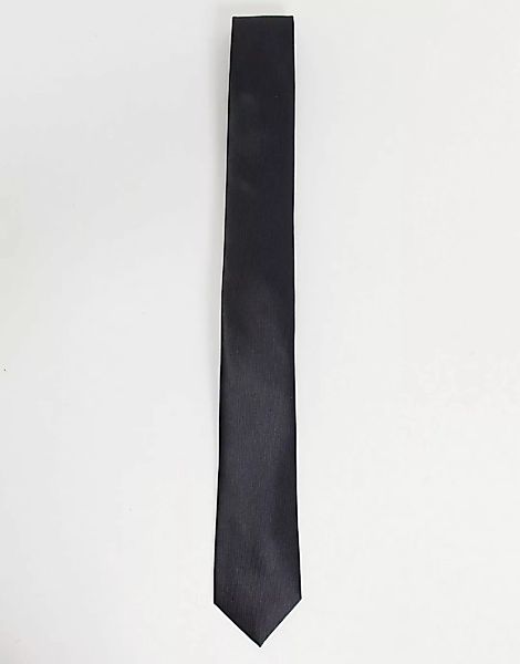 Gianni Feraud – Einfarbige Krawatte aus Satin in Schwarz günstig online kaufen