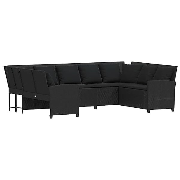 vidaXL Gartensofa mit Kissen Schwarz Poly Rattan 3365329 günstig online kaufen