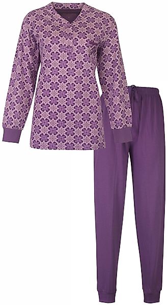 Medaillon Schlafanzug Damen Pyjama lang mit günstig online kaufen