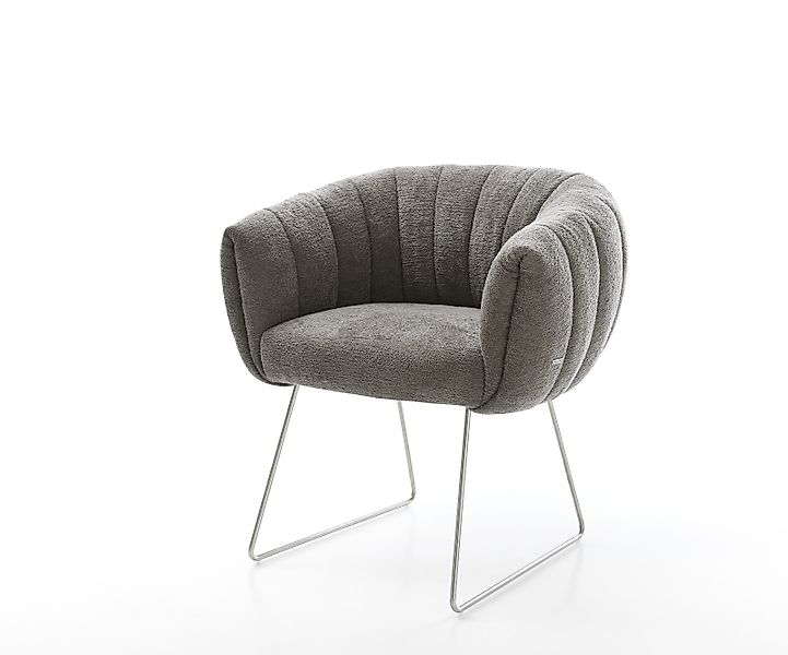 Esszimmerstuhl Jada-Flex Bouclé Soft Schlamm Kufengestell Edelstahl Taschen günstig online kaufen