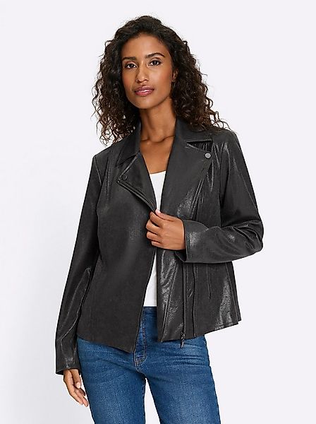 heine Blusenblazer Lederimitat-Jacke Langarm günstig online kaufen