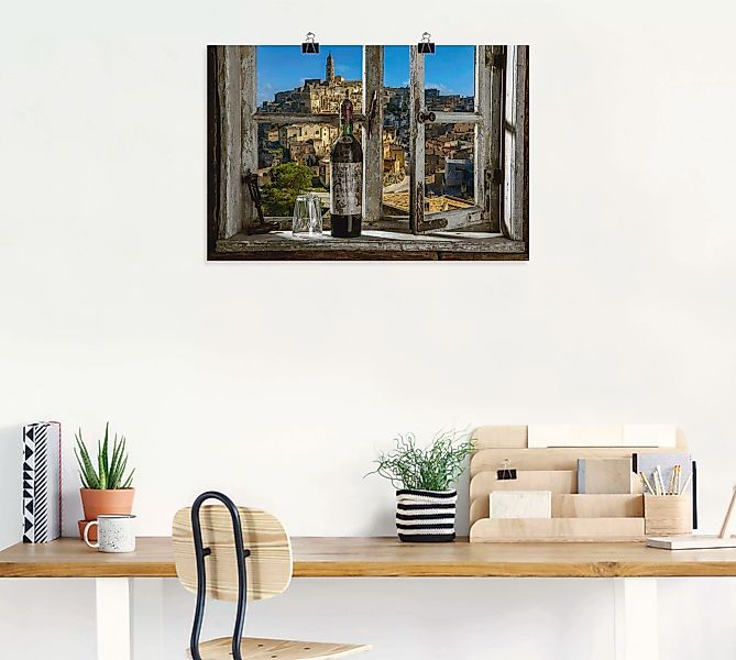 Artland Wandbild »Blick aus dem Fenster Matera, Italien«, Fenster & Türen, günstig online kaufen