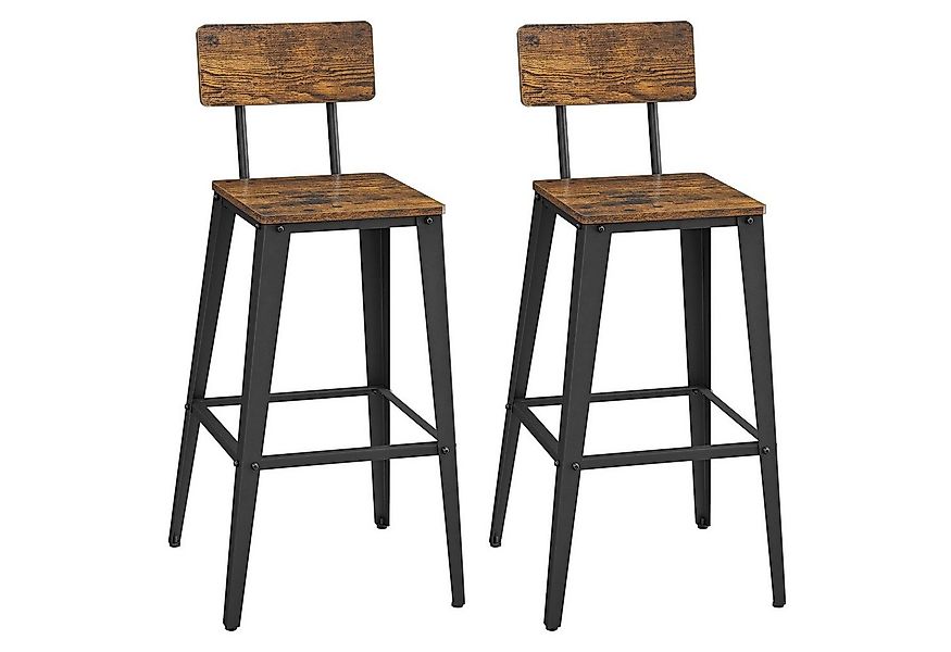 VASAGLE Barhocker Barstühle (2 St), Küchenstühle, mit Rückenlehne, Stahlges günstig online kaufen