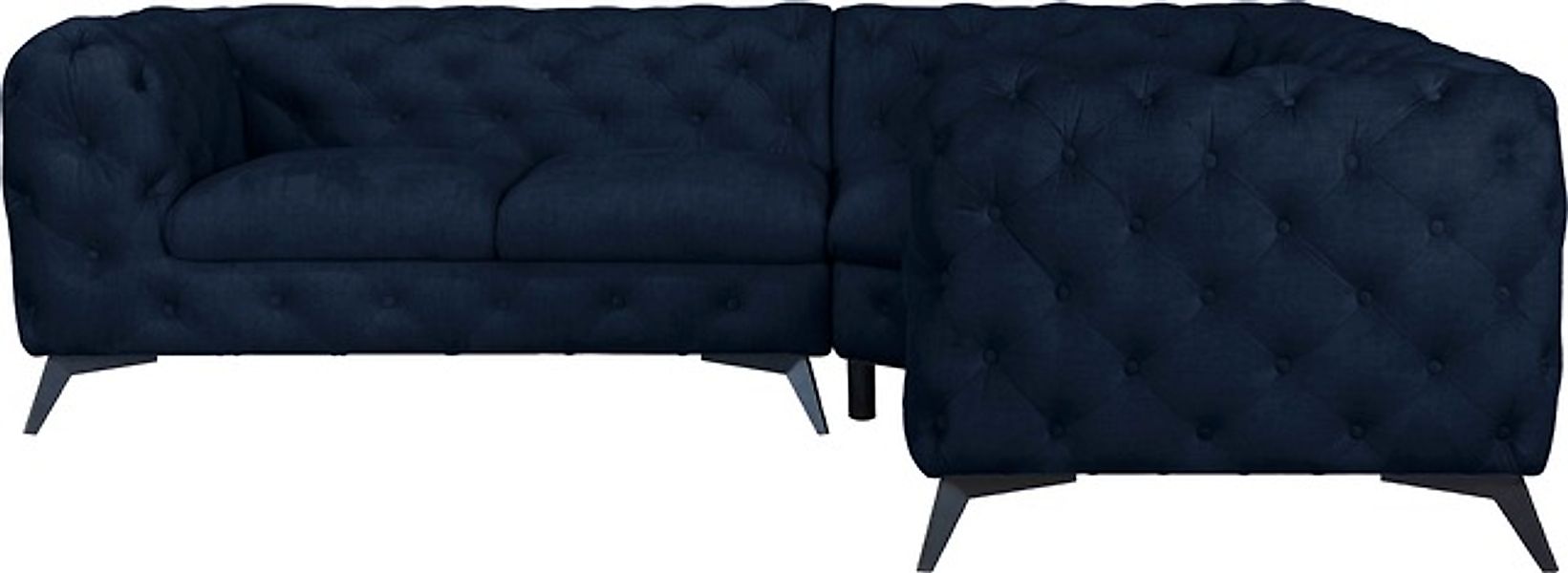 Leonique Chesterfield-Sofa »Ecksofa GLYNIS L-Form mit Wellenunterfederung, günstig online kaufen