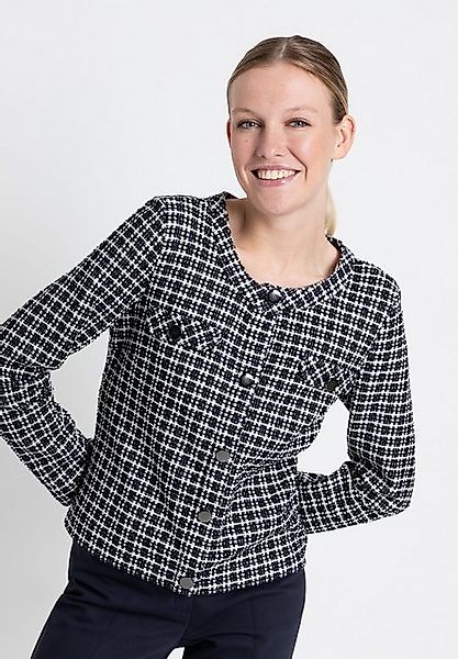 Bouclé-Jerseyjacke, kariert, Frühjahrs-Kollektion günstig online kaufen