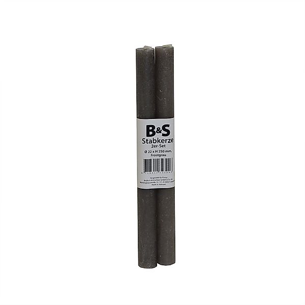 B&S Tafelkerze 2 Stabkerzen frostgrau Ø günstig online kaufen