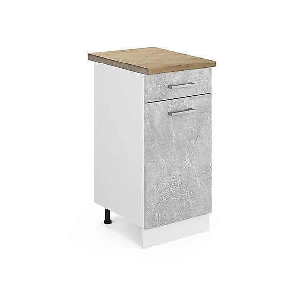 Vicco Unterschrank R-Line, Beton/Weiß, 40 cm ohne Arbeitsplatte günstig online kaufen