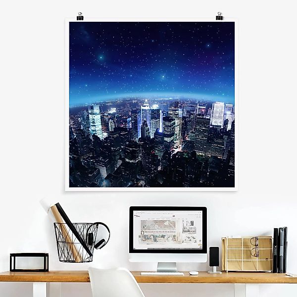 Poster Architektur & Skyline - Quadrat Illuminated New York günstig online kaufen