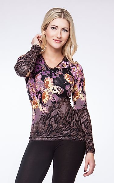 Passioni Strickpullover mit einem malerischen Blumen- günstig online kaufen