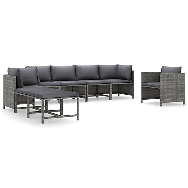 vidaXL Gartenlounge-Set 8-tlg. Garten-Lounge-Set mit Kissen günstig online kaufen