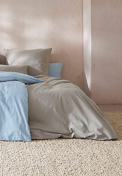 hessnatur Bettwäsche-Set aus Bio-Baumwolle mit Leinen - beige - Größe 135x2 günstig online kaufen