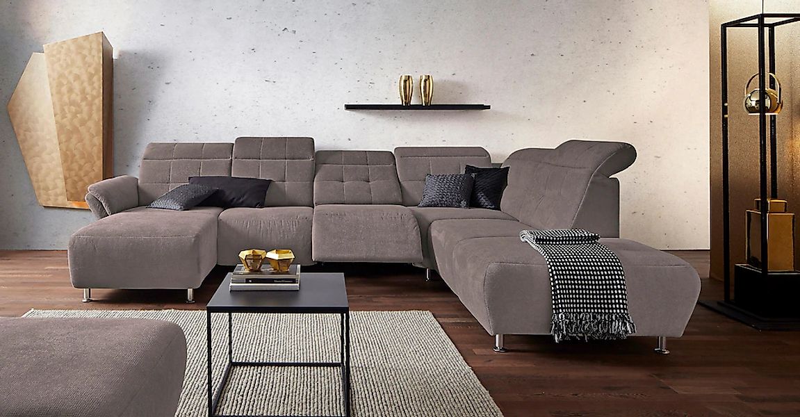 Home affaire Wohnlandschaft "Manhattan U-Form" 2 Sitze mit elektrischer Rel günstig online kaufen