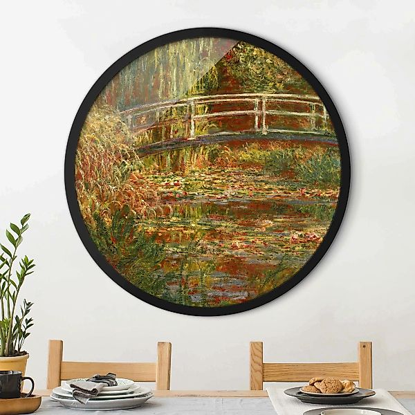 Rundes Gerahmtes Bild Claude Monet - Seerosenteich und japanische Brücke (H günstig online kaufen