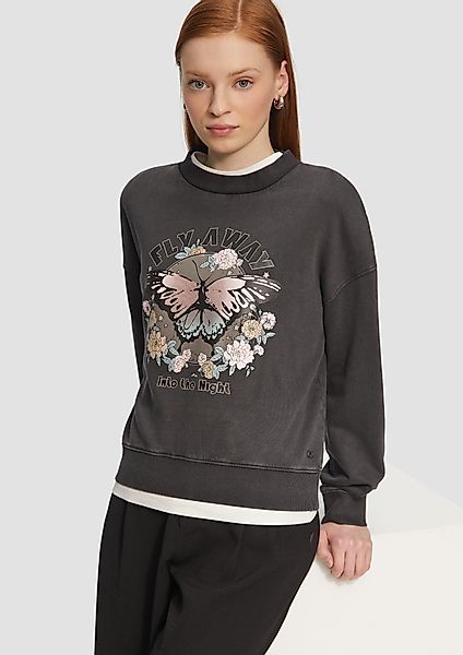 QS Sweatshirt Gewaschenes Sweatshirt mit Frontprint günstig online kaufen
