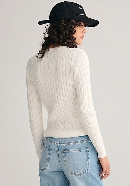 Gant Strickpullover "STRETCH COTTON CABLE C-NECK", mit Logostickerei auf de günstig online kaufen