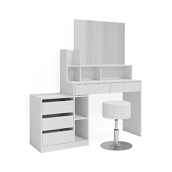Vicco Schminktisch Anja Weiß 140 cm mit Hocker günstig online kaufen
