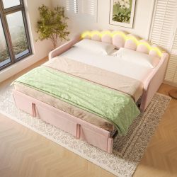 SOFTWEARY Schlafsofa mit LED-Beleuchtung, Liegefläche von günstig online kaufen