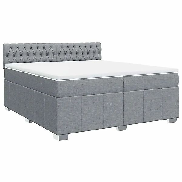 vidaXL Boxspringbett mit Matratze Hellgrau 200x200 cm Stoff 3287182 günstig online kaufen