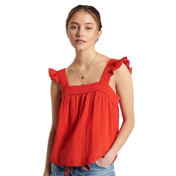 Superdry Textured Lace Cami L Apple Red günstig online kaufen