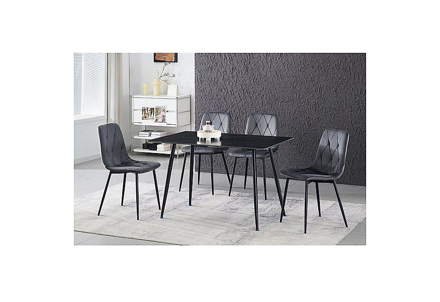 HTI-Living Esszimmerstuhl Stuhl Mesa Eco 2er-Set Velvet Grau (Set, 2 St), E günstig online kaufen