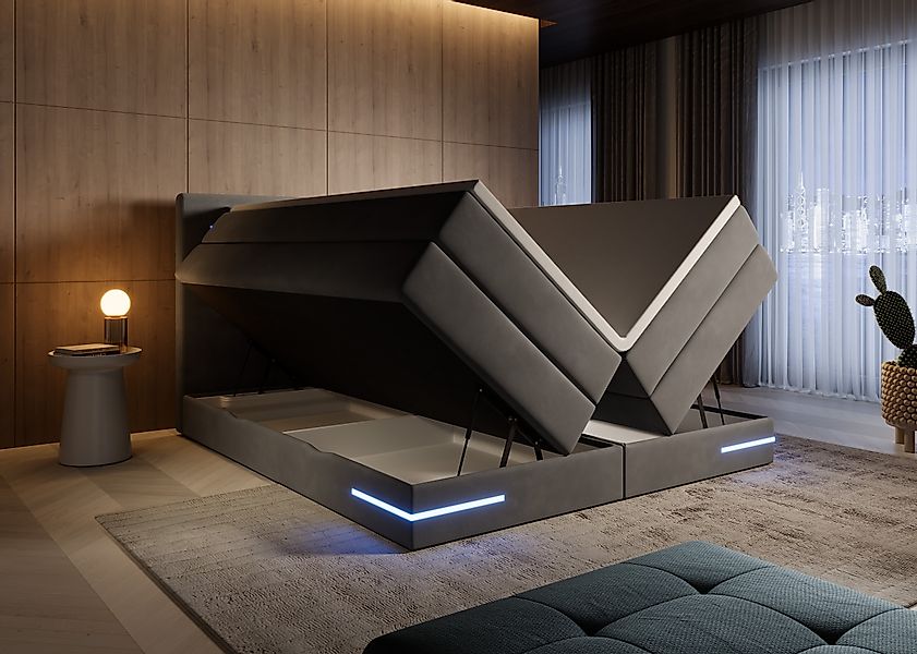 wonello Boxspringbett Detroit 2.0, Samt Bett günstig online kaufen