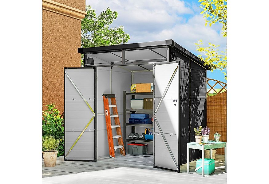 Outsunny Gerätehaus 3,24m², mit Pultdach, Abschließbarer Tür, BxT: 190x191 günstig online kaufen