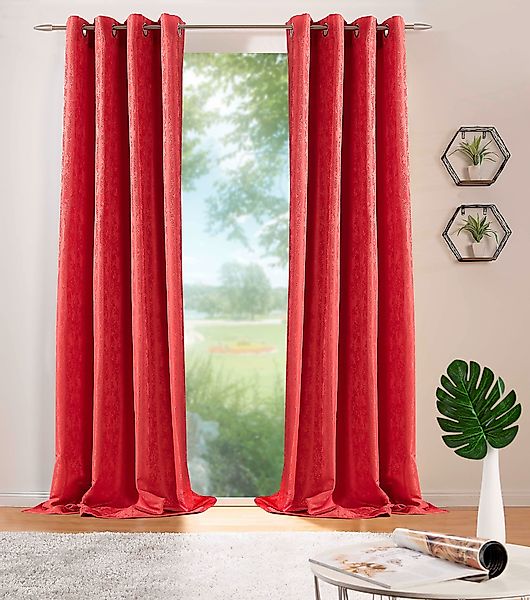 DecoHome24 Gardine Brillant Meliert, Ösen (2 günstig online kaufen