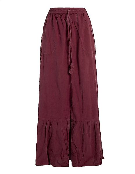 Vishes Maxirock Damen langer Rock Baumwolle Casual elastischer Bund mit Tas günstig online kaufen