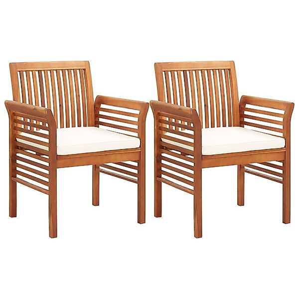 Garten-essstühle Mit Sitzpolster 2 Stk. Akazie Massivholz günstig online kaufen