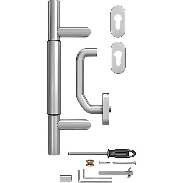 Stoßgriff-Set für Haustüren Edelstahl Variabel 300-400 mm günstig online kaufen