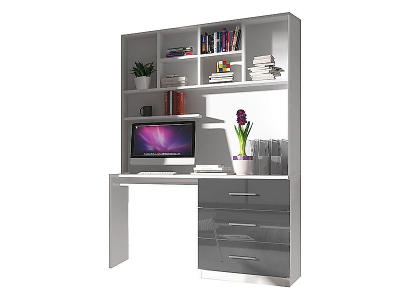 MIRJAN24 Schreibtisch Raj 03 (mit 3 Schubladen und Regale), Tastaturablage günstig online kaufen