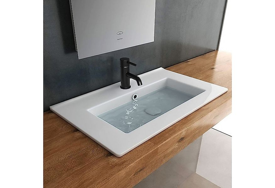 Alpenberger Einbauwaschbecken Waschbecken Eckig - Handwaschbecken mit Nano günstig online kaufen