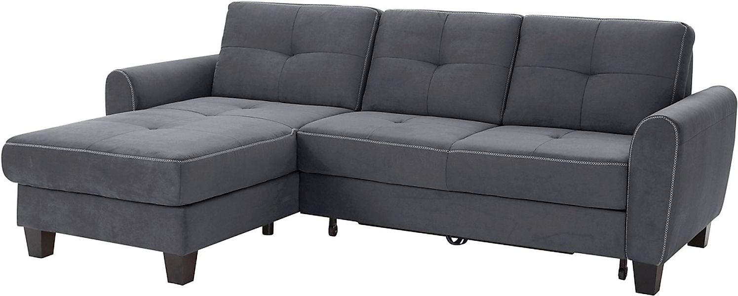 sit&more Ecksofa »Varese L-Form«, mit Federkern, wahlweise mit Bettfunktion günstig online kaufen