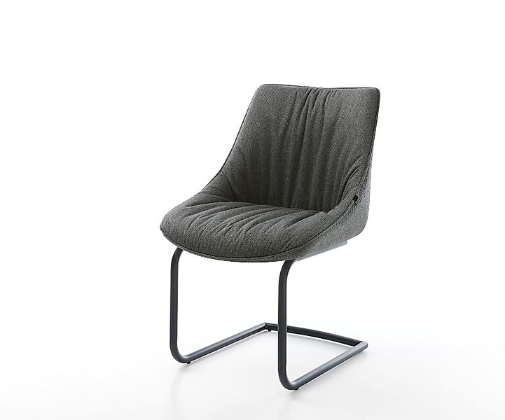 Freischwinger Elda-Flex Strukturstoff Anthrazit Freischwinger rund Schwarz günstig online kaufen
