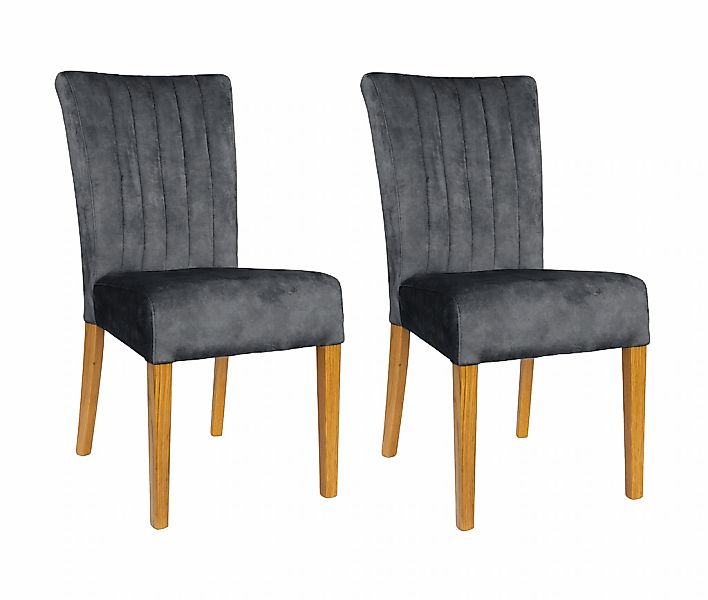 Home affaire 4-Fußstuhl (Set) 2 Stk. Samtvelours vertikale Nähte in der Rüc günstig online kaufen