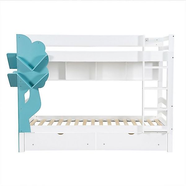 Gotagee Kinderbett Etagenbett Stauraumbett Jugendbett Doppelbett 90x200cm B günstig online kaufen