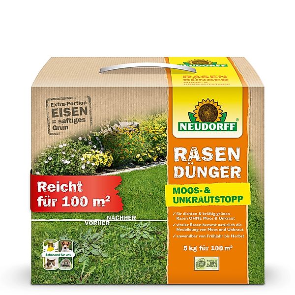 Neudorff Rasendünger RasenDünger Moos- & UnkrautStopp 5 kg, Einzelartikel, günstig online kaufen