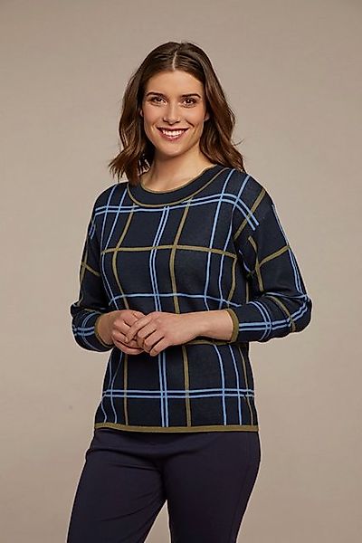 Hajo Rundhalspullover Damen Pullover mit Karomuster günstig online kaufen