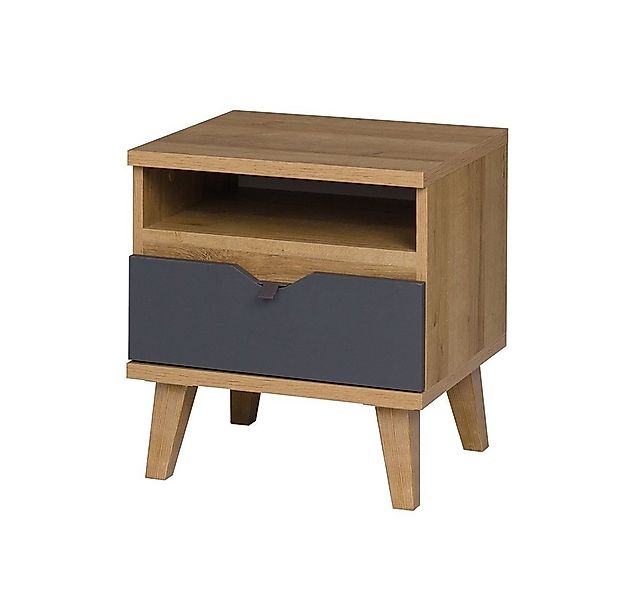 Lomadox Nachttisch MARIBOR-132, mit offenem Fach und Schubkasten in Eiche m günstig online kaufen
