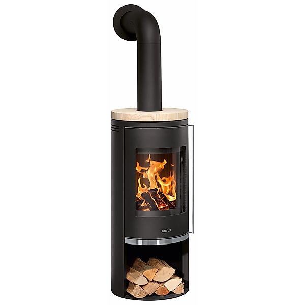 Justus Kaminofen Faro 2.0 Stahl Schwarz mit Sandstein Beige 6 kW EEK: A+ günstig online kaufen