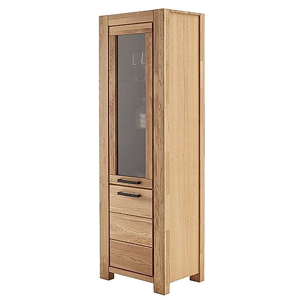 Lomadox Vitrine SELISTE-06 Massivholzmöbel, Eiche teilmassiv geölt, Türansc günstig online kaufen